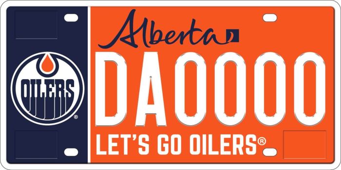 Edmonton Oilers Licence Plate
