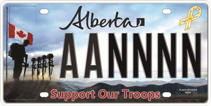 Support our Troops Licence Plate