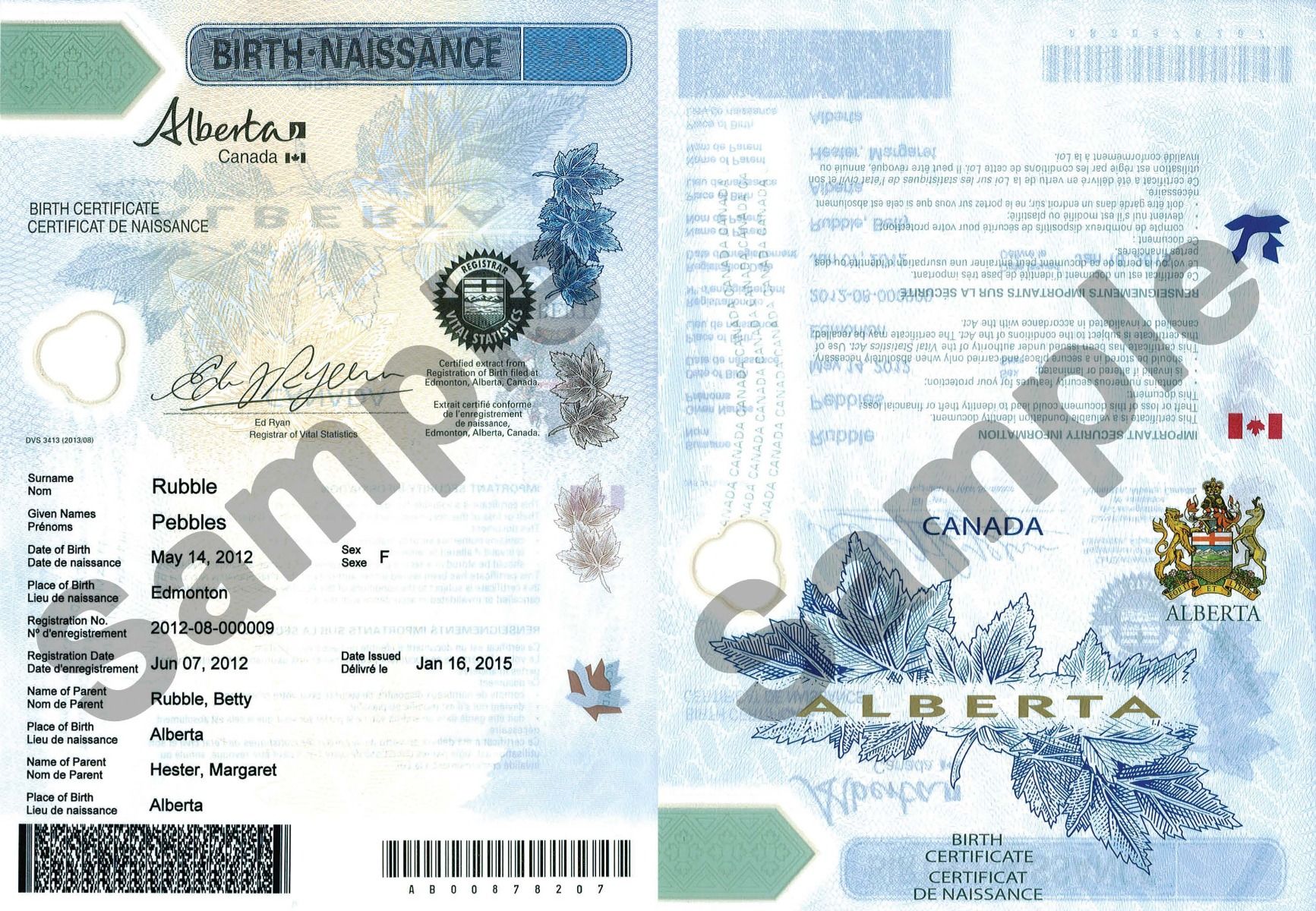 Types Of Birth Certificates Alberta